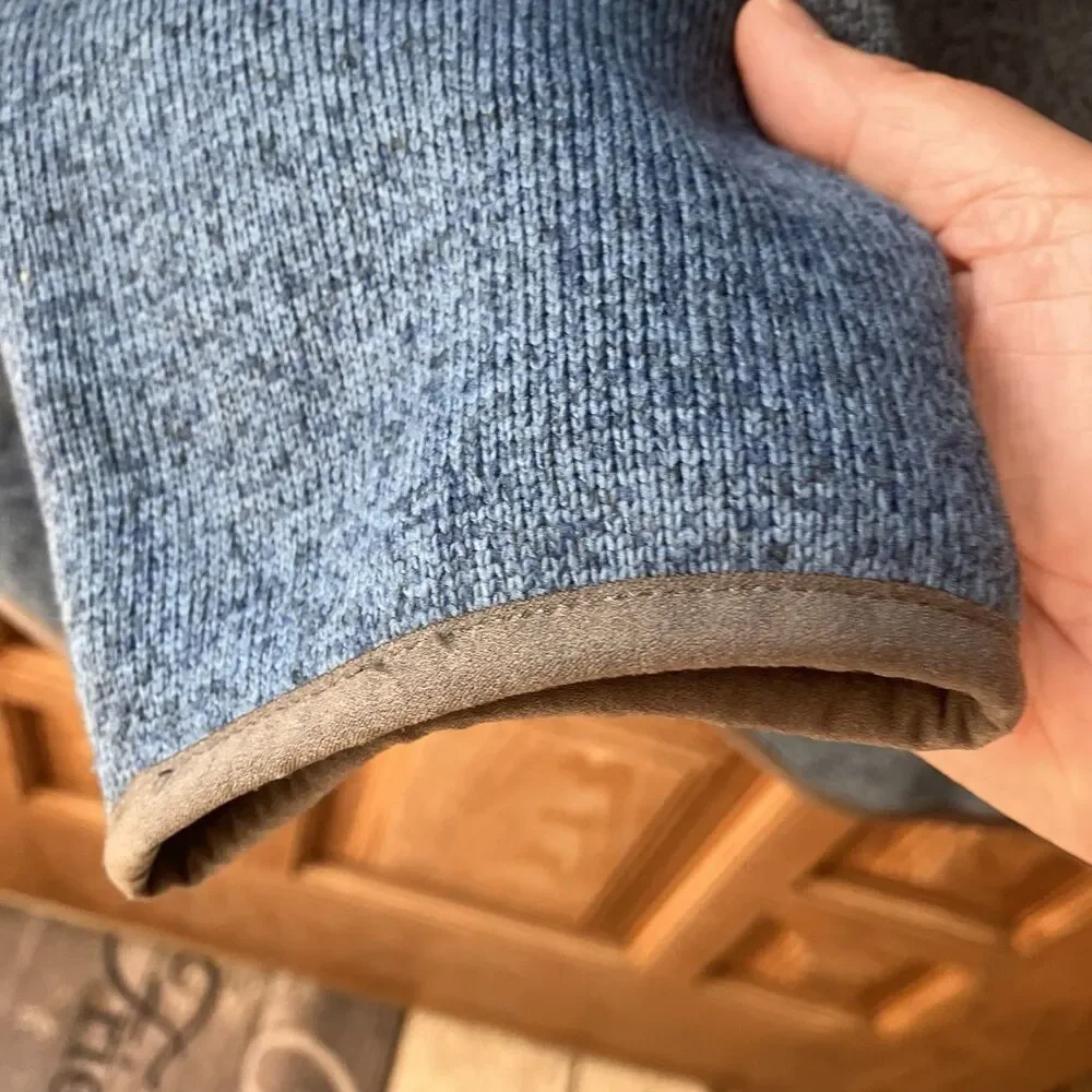 LL Bean Mens Sweater Fleece Pullover Jacket Blue 1/4 Snap Slightly Fitted XXLT - Picture 7 of 14